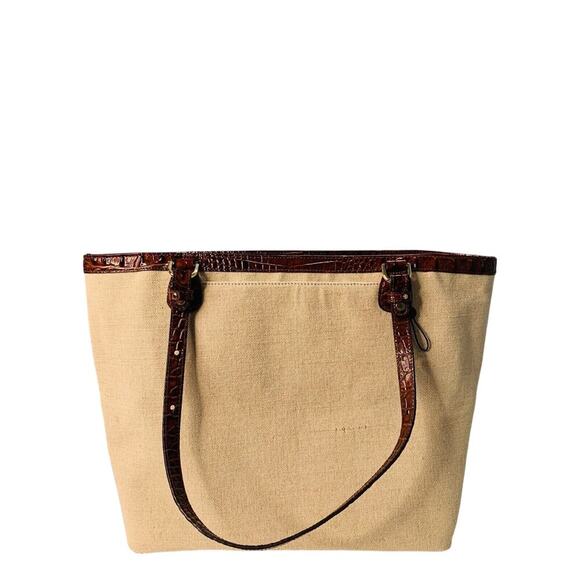 NWT Brahmin Brooke Pecan Pipa Greeting Massachusetts Large Tote Woody New w/ Tag - Picture 13 of 16